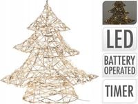 CHOINKA OZDOBA Z LIŚCI PALMY 20LED 30X9X30 CM Z TIMEREM ZASILANA BATERYJNIE