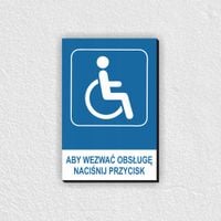 TABLICZKA bhp informacyjna 30x20 Aby wezwać obsługę naciśnij przycisk