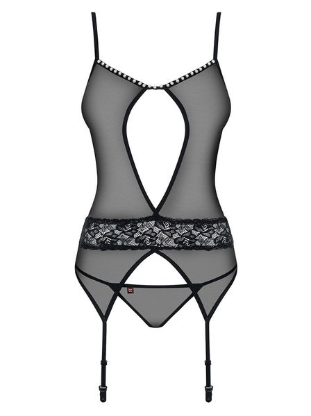 Pikantny Gorset i Stringi - Obsessive 812-COR-1 S/M zdjęcie 3