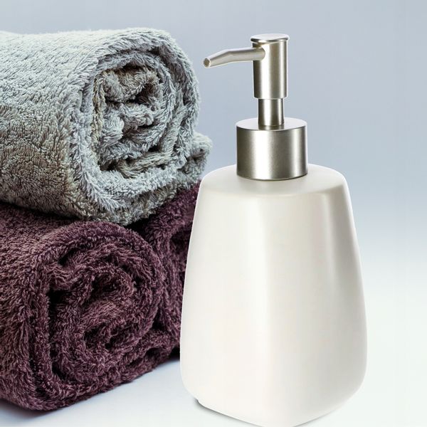 Dozownik Na Mydło Płyn Pojemnik Biały 2 x 400ml zdjęcie 6