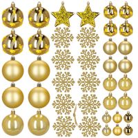 Bombki choinkowe 40 szt. zestaw dekoracji świątecznych, nietłukące, złote