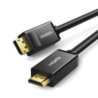 kabel przewód displayport - hdmi 4k hdr 3d 3m czarny