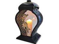 ZNICZ ZNICZE LAMPION LAMPIONY NA GRÓB FAR RÓŻA ZŁOTO+ŚWIECA LED BIAŁA