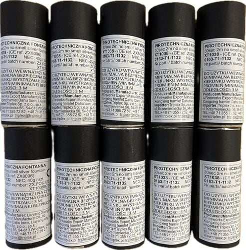 BEZZAPACHOWE FONTANNY Z EL.ZAPALNIKIEM 2m30sek NO SMELL 10szt