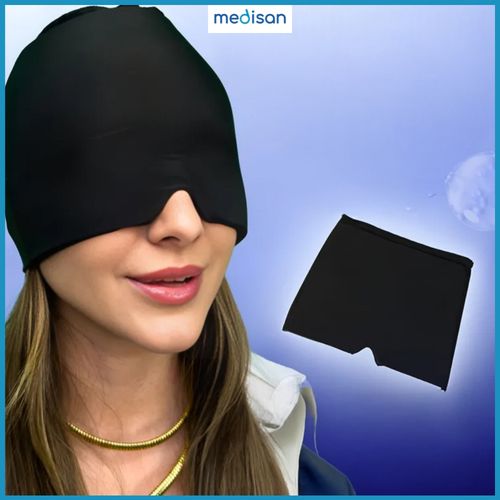 Opaska na głowę migrenę ból żelowa kompres chłodząca zaciemniająca czapka na Arena.pl