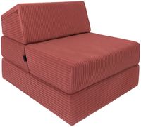 FOTEL KANAPA PUFA MATERAC rozkładany skład. SOFA 80x190x15 SZTRUKS czerwony