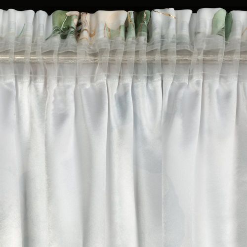 Zasłona gotowa na taśmie ROSE 135x270 Eurofirany biała w róże na Arena.pl