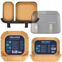 100x WKŁAD PAPIEROWY DO FRYTKOWNICY DUAL BASKET AIRFRYER WELLHAUS