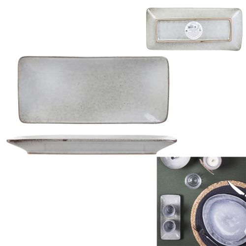 Prostokątny talerz Tierra szary 22x10 na Arena.pl