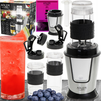 BLENDER KIELICHOWY DO KOKTAJLI SMOOTHIE WIELOFUNKCYJNY 2xBIDON KRUSZY LÓD