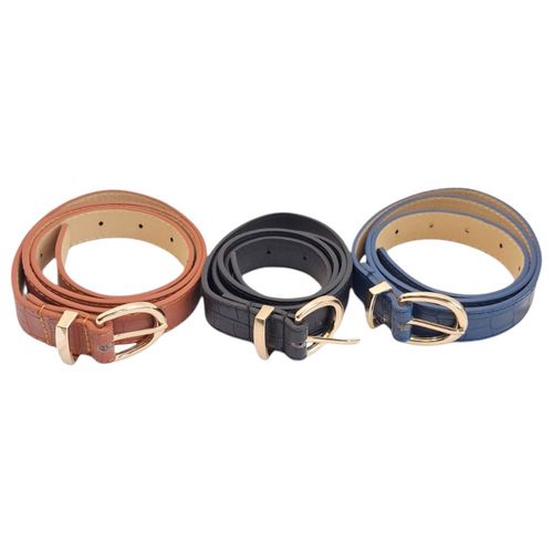 Pasek eko skóra wzór krokodyla 3 kolory 3 szt. na Arena.pl