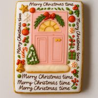 CIASTKO LUKROWANE ŚWIĄTECZNE DRZWI PROSTO NO2 ROZ.L RĘCZNIE ROBIONE