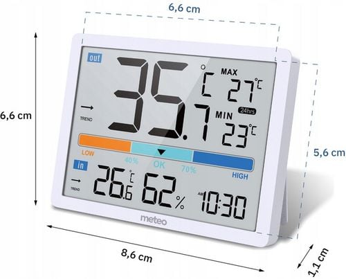 STACJA POGODY POGODOWA CYFROWA TERMOMETR WILGOTNOŚCIOMIERZ ZEGAR na Arena.pl