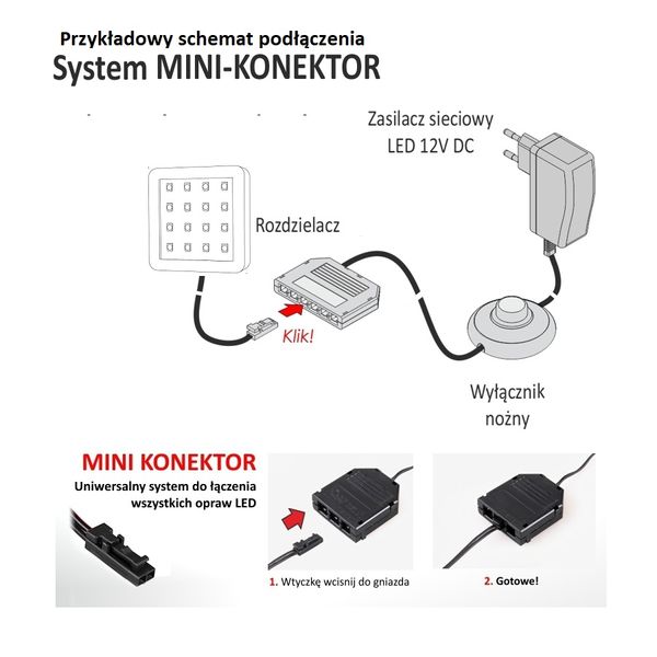 Oświetlenie mebli 5 x Zeus 12V DC biała  ciepła - zestaw zdjęcie 4