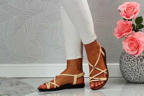 DAMSKIE SANDAŁY ELEGANCKIE NA LATO PŁASKIE na Arena.pl