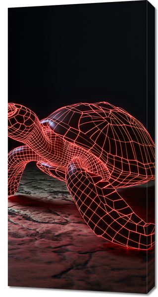 Obraz 50x100cm Neonowy Żółw zdjęcie 1
