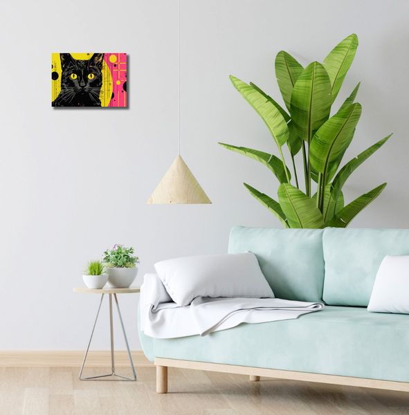 Obraz 30x20cm Neonowy Kocur zdjęcie 2