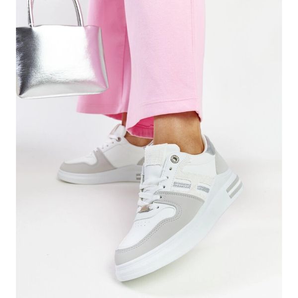 Biało-szare sneakersy na platformie r.40 zdjęcie 4