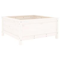 Donica ogrodowa, biała, 82,5x82,5x39 cm, lite drewno sosnowe