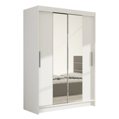 Szafa przesuwna Miami II z lustrem 120cm - pojemna garderoba - BIAŁY