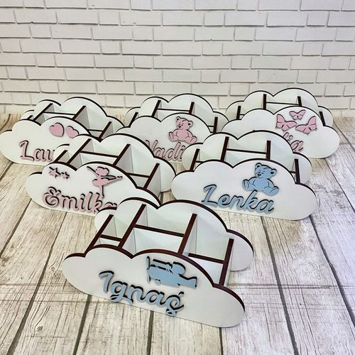 Przybornik Organizer na biurko kredki Chmurka imię dekoracja prezent wzory na Arena.pl