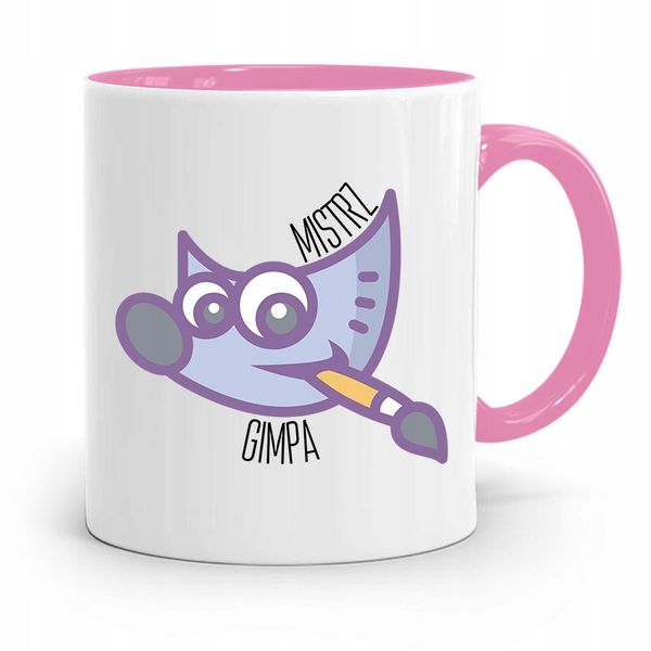 Kubek Różowy Prezent Dla Grafika Mistrz Gimpa Z Nadrukiem Ze Zdjęciem zdjęcie 1