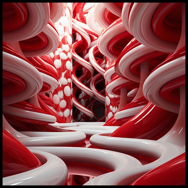 Plakat 70x70cm Czerwone Wiry zdjęcie 2