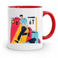 Kubek Czerwony Prezent Dla Policjanta Policjantki Z Nadrukiem Ze Zdjęciem