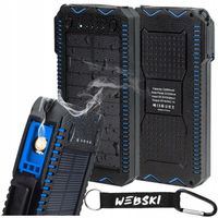 Powerbank Solarny Bateria Ładowarka Słoneczna 20000mAh Latarka Zapalniczka