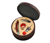 Zestaw Do Wina Okrągły Pierścień + Korkociąg + Nalewak + Zatyczka 4w1