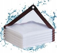 PLANDEKA PRZEZROCZYSTA OGRODOWA TARASOWA WODOODPORNA Z OCZKAMI ANTY-UV