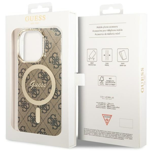 Etui Guess do iPhone 14 Pro, Brązowy, MagSafe zdjęcie 7