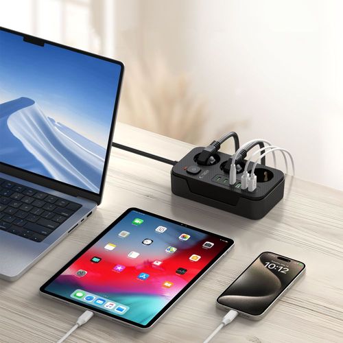 TECH-PROTECT PC3X6 POWER STRIP 3 USB & 3 TYPE-C & 3 SOCKET 200CM BLACK na Arena.pl