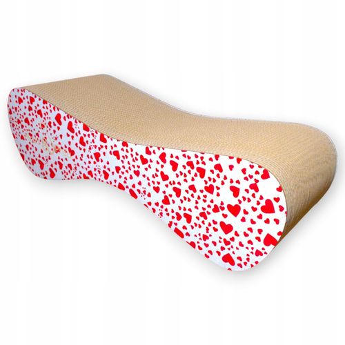 Drapak dla kota MIMI | biały w serca | 70x23x24 cm | MruuPruu na Arena.pl