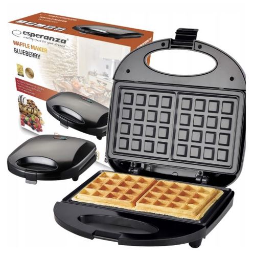 Gofrownica Esperanza BLUEBERRY czarny 1000W 2 Duże Gofry! na Arena.pl