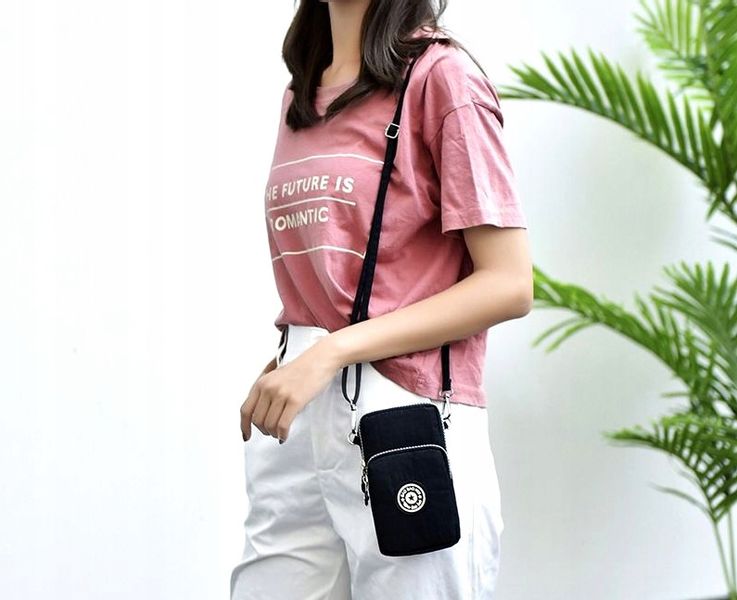 Torebka saszetka Czarna na telefon Samsung Iphone  T36_B_Czarny zdjęcie 6