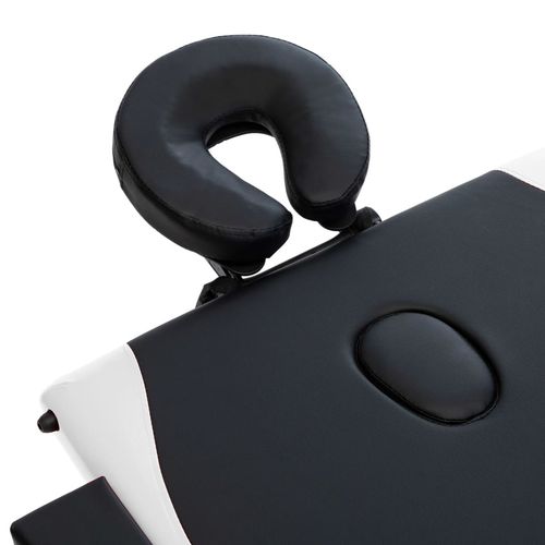 Składany stół do masażu, 3-strefowy, drewniany, czarno-biały na Arena.pl