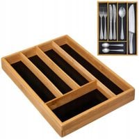 Organizer na sztućce przybory KUCHENNY Pojemnik wkład do szuflady bambusowy
