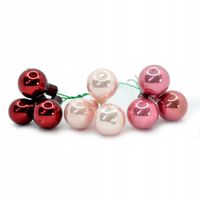 Bombki szklane drucik dziki kwiat jasny róż, różowy, bordo 2 cm/ 144szt