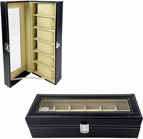 Organizer Pudełko na Zegarki Etui Szkatułka Czarny na Arena.pl