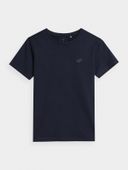 4F T-shirt Gładki Chłopięcy Granatowy 100% Bawełna Styl Rozmiar 146CM