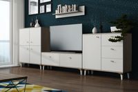 Meblościanka biały połysk zestaw mebli do salonu