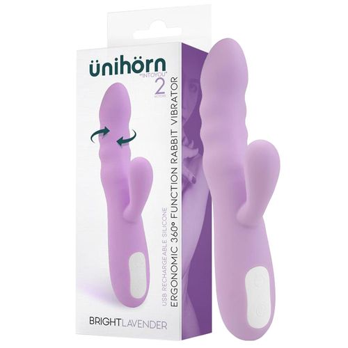 wibrator z ruchem obrotowym 360 z  masażerem do łechtaczki. bright lavender na Arena.pl