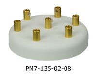 Podsufitka metalowa 7 otworów 135mm kolor biały + mosiądz