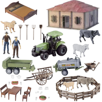 Zestaw Farma Domek Rolnika Traktor Zwierzęta 2 Rolników Narzędzia Akcesoria