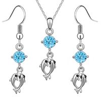 Komplet biżuterii DELFINY błękitne kryształki