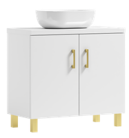 Szafka łazienkowa ROCO 80 biały/GOLD z umywalką Blanco