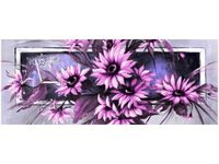 100X40CM ZEGAR SŁONECZNIKI FIOLECIE OBRAZ