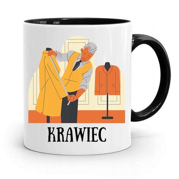 Kubek Czarny Dla Krawcowej Krawiec Prezent Z Nadrukiem Ze Zdjęciem zdjęcie 1