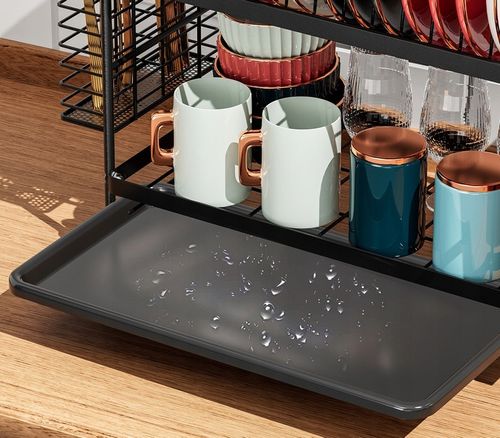 SUSZARKA DO NACZYŃ DWUPOZIOMOWA OCIEKACZ TALERZE SZTUĆCE + UCHWYT NA na Arena.pl